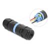 Delock - Netzanschluss - 3-polig (W) zu 3-polig (W) - 450 V - 24 A - tool-free - Schwarz