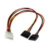 StarTech.com SATA Y-Stromkabel - Splitter Power Y-Kabel mit 2 x SATA intern 1 x Molex (Stecker) 2 x SATA Power (15 pin) Buchse 30cm - Netzteil - interne Stromversorgung, 4-polig (M) zu SATA-Stromstecker (W) - für P / N: BRACKET125PTP, HSB13SATSASB, HSB
