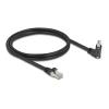 Delock GigE Kamera Kabel RJ45 Stecker 45 grad gedreht und 90 grad gewinkelt mit Schrauben zu RJ45 Stecker Cat.6 S / FTP 1 m schwarz
