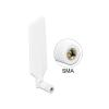 Delock LTE Antenne Dualband WLAN ac / a/b / g/n SMA Stecker 1 - 4 dBi omnidirektional drehbar mit Kippgelenk weiß
