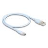 Delock USB 2.0 Kabel USB Typ-A Stecker zu USB-C Stecker 0,5 m blau Silikon