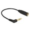 Delock - Audio-Adapter - Stereo Mikro-Stecker weiblich zu mini-phone stereo 3.5 mm männlich - 17 cm - Schwarz - links-gewinkelter Stecker