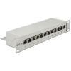 Delock - Patch Panel - CAT 6a - RJ-45 X 12 - Hellgrau, RAL 7035 - 1U - 25.4 cm (10")