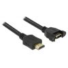 Delock - HDMI-Kabel mit Ethernet - HDMI männlich zu HDMI weiblich - 1 m - Schwarz