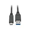 Eaton Tripp Lite Series USB-C to USB-A Cable (M / M), USB 3.2 Gen 2 (10 Gbps), USB-IF Certified, Thunderbolt 3 Compatible, 3 ft. (0.91 m) - USB-Kabel - 24 pin USB-C (M) zu USB Typ A (M) - USB 3.1 Gen 2 - 91.4 cm - Schwarz