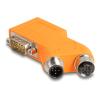 Delock D-Sub 9 Stecker und Buchse zu M12 Stecker und Buchse 5 pin A-kodiert CAN Bus Verteiler 35° orange