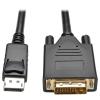 Eaton Tripp Lite Series DisplayPort 1.2 to DVI Active Adapter Cable (DP with Latches to DVI-D Dual Link M / M), 6 ft. (1.8 m) - Videokabel - Dual Link - DisplayPort (M) zu DVI-D (M) - 1.83 m - aktiv, eingerastet - Schwarz