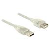 Delock - USB-Verlängerungskabel - USB (W) zu USB (M) - USB 2.0 - 50 cm - durchsichtig