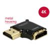 Delock - HDMI-Adapter - HDMI weiblich zu HDMI männlich - Schwarz - links-gewinkelter Stecker, 4K Unterstützung