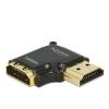 Delock - HDMI-Adapter - HDMI weiblich zu HDMI männlich - Schwarz - rechts-gewinkelter Stecker, 4K Unterstützung