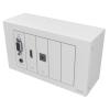 Wandmontierte Frontplatte und 10 m Kabelpaket - enthält Module: 1 x VGA mit Miniklinke, 1 x HDMI, 1 x USB-B (3.0, b vorne), 3 x Blindabdeckung - Kabel: 1 x VGA, 1 x Miniklinke, 1 x HDMI (4k, 28 AWG) - weiß
