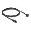 Delock - Digitales Audio-Kabel (optisch) - TOSLINK männlich gewinkelt zu TOSLINK männlich - 2 m - Glasfaser - Schwarz