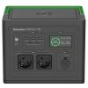 Schneider OffGrid 730 - Tragbares kraftwerk - LCD, Lithium-Ionen, 2 CEE 7 / 3 Schuko-Steckdosen, Sinuswelle, 3 USB-A, 1 USB-C, kabelloses Laden - AC 195 - 265 / DC 12 -30 V - 700 Watt - Lithium-Ionen - 738 Wh - Ausgangsanschlüsse: 2 - Schwarz, grün