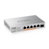 Zyxel XMG-100 Series XMG-105HP - Switch - nicht verwaltet - unmanaged - 5 x 100 / 1000 / 2.5G (PoE++) + 1 x Gigabit SFP / 10 Gigabit SFP+ - Desktop, wandmontierbar - PoE++ (70 W)