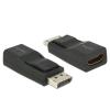 Delock - Videoadapter - DisplayPort männlich zu HDMI weiblich - abgeschirmt - Schwarz - 4K Unterstützung