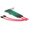 Delock PCI Express Card > 2 x internal M.2 - Speicher-Controller - M.2 Card / SATA 6Gb / s - Low-Profile - PCIe x1