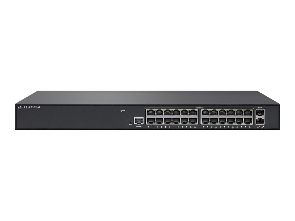 LANCOM GS-3126X - Switch - L3 Lite - managed - 24 x 10 / 100 / 1000 + 2 x 10 Gigabit SFP+ (Uplink) - an Rack montierbar