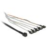 Delock - Internes SAS-Kabel - SAS 6Gbit / s - 4x Mini SAS HD (SFF-8643) zu SATA, Seitenband - 50 cm
