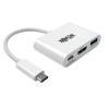 Eaton Tripp Lite Series USB C to HDMI Multiport Video Adapter Converter 4K x 2K w / USB-A Hub, & USB-C PD Charging, Thunderbolt 3 Compatible USB Type C to HDMI, USB-C to HDMI, USB Type-C to HDMI - Externer Videoadapter - USB-C 3.1 - HDMI - weiß