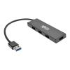 Eaton Tripp Lite series 4-Port Portable Slim USB 3.0 Superspeed Hub w / Built In Cable - Hub - 4 x SuperSpeed USB 3.0 - Desktop