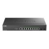 D-Link DMS 1250-10SP - Switch - L2+ - Smart - 8 x 10 / 100 / 1000 / 2.5G (PoE+) + 2 x 10 Gigabit SFP+ - Desktop - PoE+ (240 W)