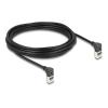 Delock - Patch-Kabel - RJ-45 (M) nach oben angewinkelt zu RJ-45 (M) nach oben angewinkelt - 5 m - 4.5 mm - S / FTP - CAT 6a - geschirmt, halogenfrei - Schwarz