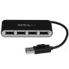 StarTech.com Mobiler 4-Port-USB 2.0-Hub mit integriertem Kabel - Kompakter Mini USB Hub - Hub - 4 x USB 2.0 - Desktop