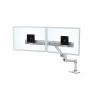 Ergotron LX - Befestigungskit (Gelenkarm, Verlängerung, Basis, 2-teilige Tischklemme, Arm für zwei Bildschirme, 2 Drehgelenke, 8" Stange) - für 2 LCD-Displays - Dual Direct - weiß - Bildschirmgröße: bis zu 63,5 cm (bis zu 25 Zoll)