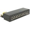 Delock - Patch Panel - CAT 6 - RJ-45 X 12 - Jet Black, RAL 9005