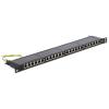 Delock - Patch Panel - CAT 6 - RJ-45 X 24 - Jet Black, RAL 9005 - 0.5U - 48.3 cm (19")