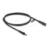 Delock - Spannungsversorgungs-Verlängerungskabel - DC-Anschluss 5,5 mm x 2,1 mm (M) zu DC-Anschluss 5,5 mm x 2,1 mm (W) Bajonettverschluss - 12 - 24 V - 1 m - Schwarz