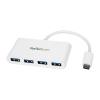 StarTech.com USB-C Hub - 4 Port USB 3.0 - USB C auf 4x USB-A - Bus Powered - Weiß - Kompakter USB C Hub - USB Typ-C Adapter - Hub - 4 x SuperSpeed USB 3.0 - Desktop