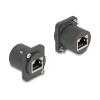 Delock D-Typ Modul RJ45 Buchse zu Buchse mit Schrauben schwarz