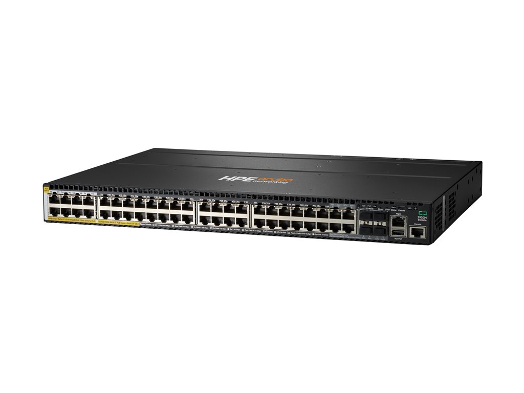 HPE Aruba 2930M 40G 8 HPE Smart Rate PoE Class 6 1-slot Switch - Switch - L3 - managed - 36 x 10 / 100 / 1000 + 4 x Kombi-Gigabit-SFP + 8 x 1 / 2.5 / 5/10GBase-T (PoE Class 6) - an Rack montierbar - PoE Class 6 (1440 W)