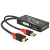 Adapterkabel HDMI Stecker > 1 x VGA + 1 x DP + 1 x DVI 24+1 schwarz Delock
