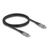 Delock USB 40 Gbps Kabel USB-C Stecker zu Stecker PD 3.1 240 W E-Marker 1 m grau Metall