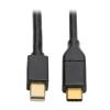 Eaton Tripp Lite Series USB 3.1 Gen 1 USB-C to Mini DisplayPort 4K Adapter Cable (M / M), Thunderbolt 3 Compatible, 3840 x 2160 (4K x 2K) @ 60 Hz, USB C, USB Type C, USB Type-C,6 ft. - Externer Videoadapter - USB-C 3.1 - Mini DisplayPort - Schwarz