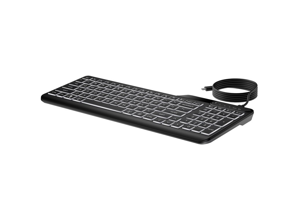 HP 400 - Tastatur - Multi-Device, kompakt, 2-Zonen-Layout, geringer Tastenhub, 12 programmierbare Tasten - hinterleuchtet - USB - QWERTZ - Deutsch - Schwarz