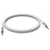 Vergoldete Stecker - doppelt isoliert mit Aluminiumfolie - verzinnte Kupferspiralschirmung - Mini-Klinke (m) zu Mini-Klinke (m) - Außendurchmesser 3,0 mm - 26 AWG - 3 m - weiß