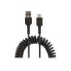 StarTech.com 50cm USB A auf USB C Kabel, Spiralkabel, USB 2.0 handy kabel - USB-Kabel - USB (M) zu 24 pin USB-C (M) - USB 2.0 - 3 A - 50 cm - gewickelt - Schwarz