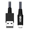 Eaton Tripp Lite Series Heavy-Duty USB-A to Lightning Sync / Charge Cable, MFi Certified - M / M, USB 2.0, 6 ft. (1.83 m) - Lightning-Kabel - USB männlich zu Lightning männlich - 1.8 m - weiß, Schwarz
