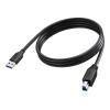 2 m USB 3.0 Kabel - vernickelte Stecker - Bandbreite 5 Gbps - über 65 Prozent Abdeckung geflochtene Abschirmung - USB A (m) zu USB B (m) - Außendurchmesser 4,2 mm - 28+24 awg - schwarz