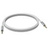 Vergoldete Stecker - doppelt isoliert mit Aluminiumfolie - verzinnte Kupferspiralschirmung - Mini-Klinke (m) zu Mini-Klinke (m) - Außendurchmesser 3,0 mm - 26 AWG - 5 m - weiß