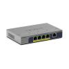 NETGEAR GS105PP - Switch - unmanaged - 1 x 10 / 100 / 1000 + 4 x 10 / 100 / 1000 (PoE+) - Desktop, wandmontierbar - PoE+ (83 W)