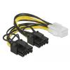 PCI Express Stromkabel 6 Pin Buchse > 2 x 8 Pin Stecker 15 cm
