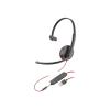 Poly Blackwire 3215 - Blackwire 3200 Series - Headset - On-Ear - kabelgebunden - aktive Rauschunterdrückung - 3,5 mm Stecker, USB-A - Schwarz - Skype-zertifiziert, Avaya Certified, Cisco Jabber Certified - Replaces Poly SKU 209746-22