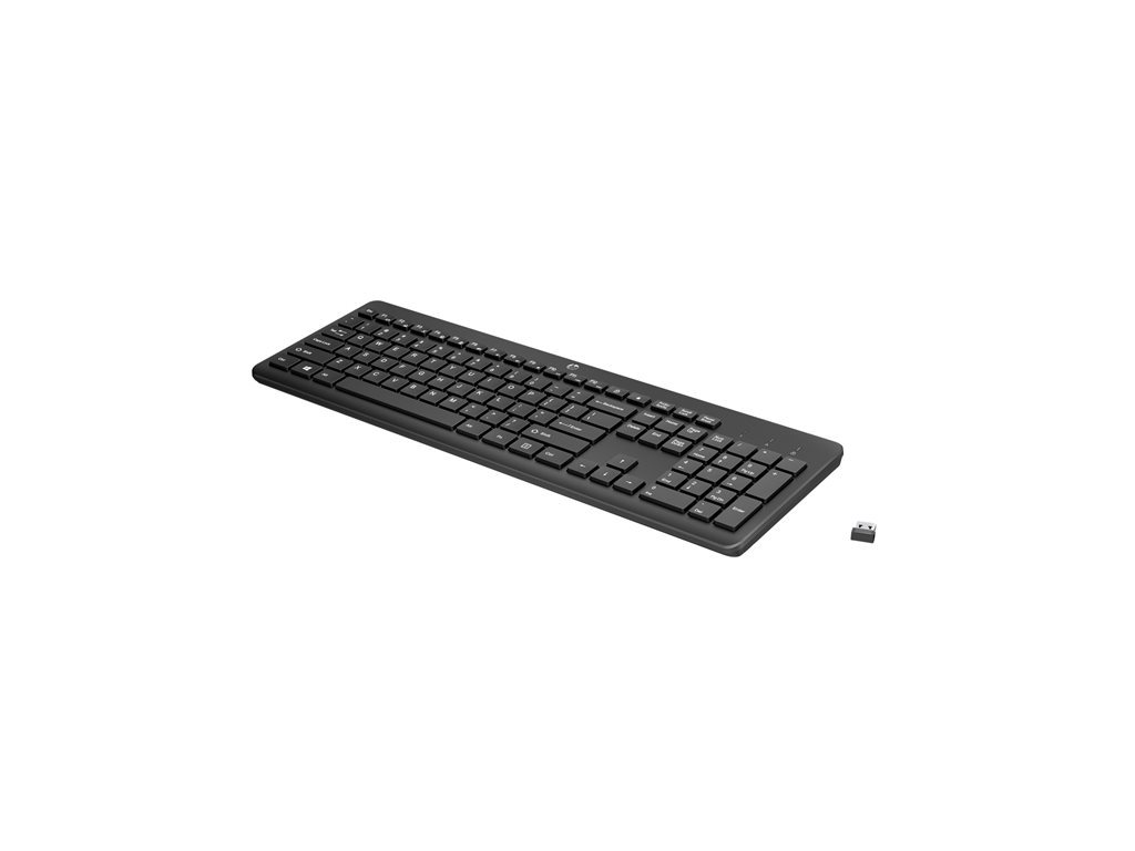 HP 230 - Tastatur - kabellos - 2.4 GHz - Deutsch - Schwarz - für OMEN by HP Laptop 16, Victus by HP Laptop 16, Laptop 14, 15, 17, Pavilion Plus Laptop 14