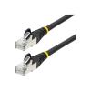 StarTech.com 7,5 m CAT6a Kabel, LSZH, 10Gbit SFTP Netzwerk / Ethernet Kabel - Patch-Kabel - RJ-45 (M) zu RJ-45 (M) - 7.5 m - S / FTP - CAT 6a - IEEE 802.3bt - halogenfrei, geformt, ohne Haken, verseilt - Schwarz