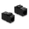 Delock - Keystone-Koppler - RJ-12 (W) zu RJ-12 (W) - ungeschirmt - CAT 3 - Einklipsen - Schwarz