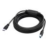 5 m USB 3.0 Kabel - aktiver Verstärker in der Mitte des Kabels - vernickelte Stecker - Bandbreite 5 Gbps - USB A (m) zu USB B (m) - Durchmesser 5,5 mm - 28+24 awg - schwarz